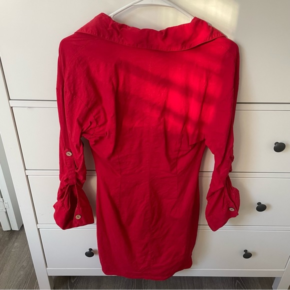 Zara Red Linen Dress - Picture 2 of 5